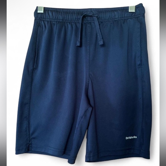 Kids Navy Performance Drawstring Shorts - Picture 2 of 8
